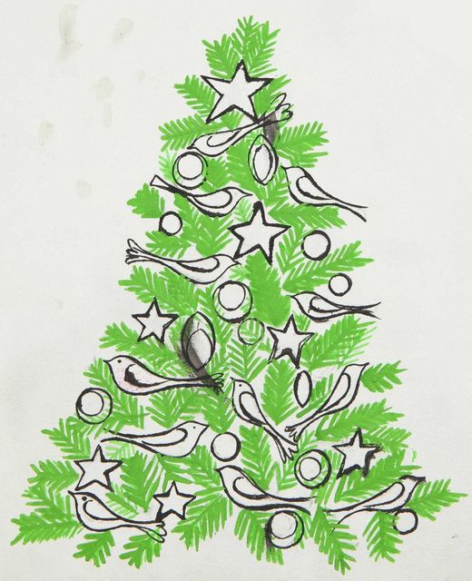 Christmas tree, 1954, by American pop artist Andy Warhol.jpg